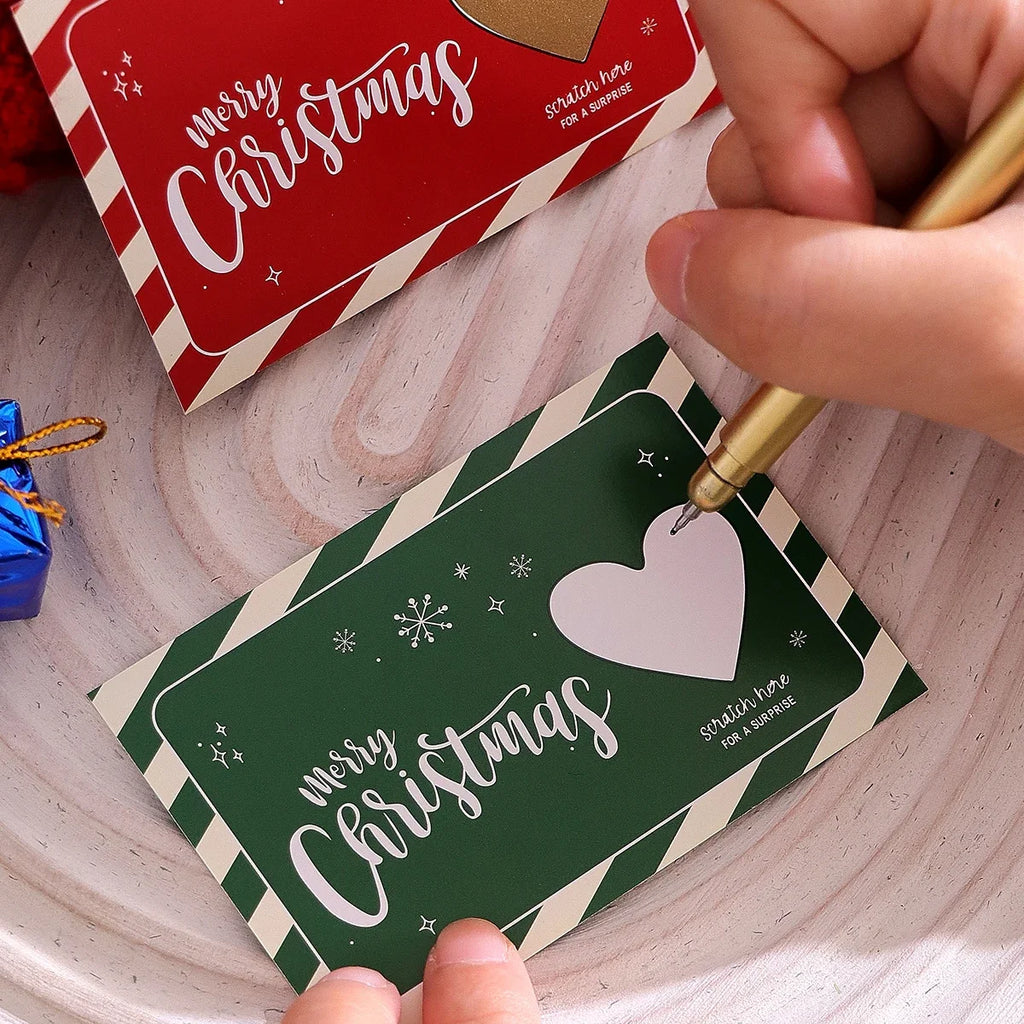 Christmas Lucky Scratch-Off Cards – Cute Cartoon Holiday Set Holiday Scratch-Off Cards Qme