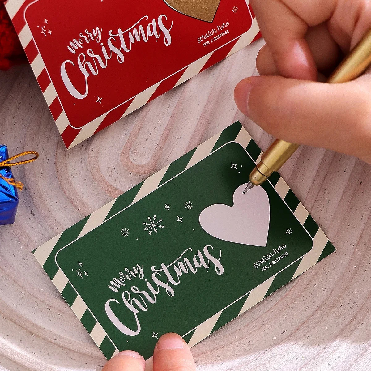 Christmas Lucky Scratch-Off Cards – Cute Cartoon Holiday Set Holiday Scratch-Off Cards Qme
