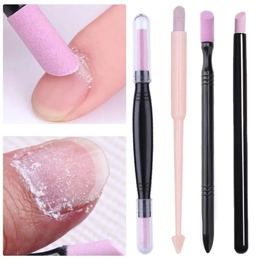 Nail Sanding File Cuticle Stone Pusher & Art Pen Tool | Qme Nail Care Tool Qme