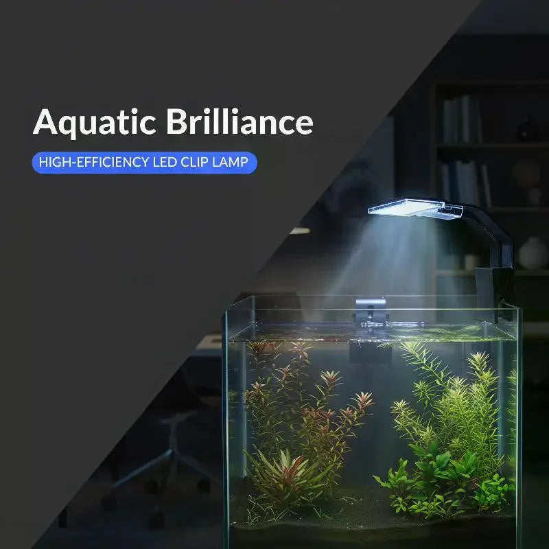 Ultra-Thin Clip-On LED Aquarium Light | 3 Modes Full Spectrum Aquarium LED Light Qme