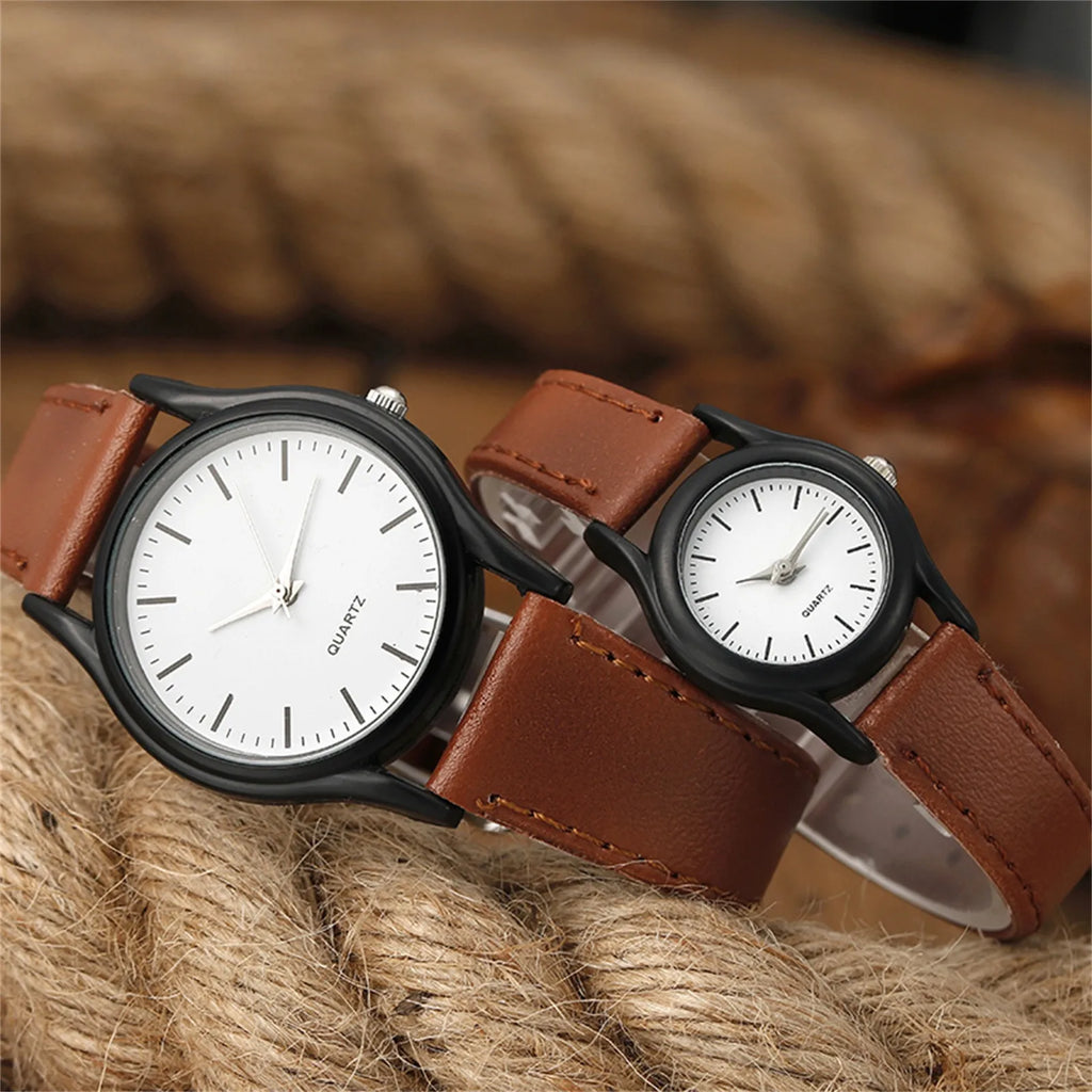 Couples Minimalist Leather Strap Quartz Watch | 17 Colors Quartz Wristwatch Qme