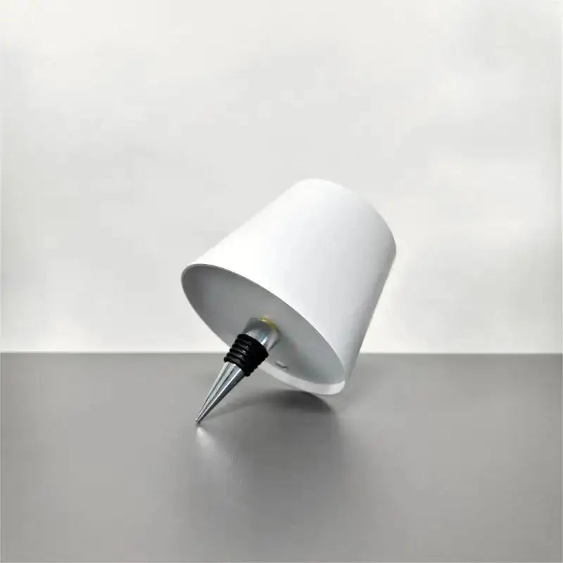 Wine Bottle LED Wireless Table Lamp | 3-Color Dimmable USB LED Table Lamp Qme WHITE A changeable