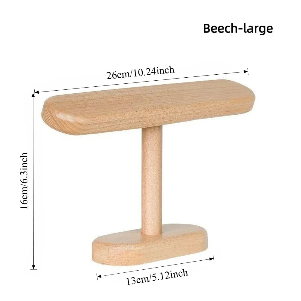 Wood Watch & Jewelry Organizer Hanging Rack – Beech & Walnut Jewelry Display Rack Qme beech-Big
