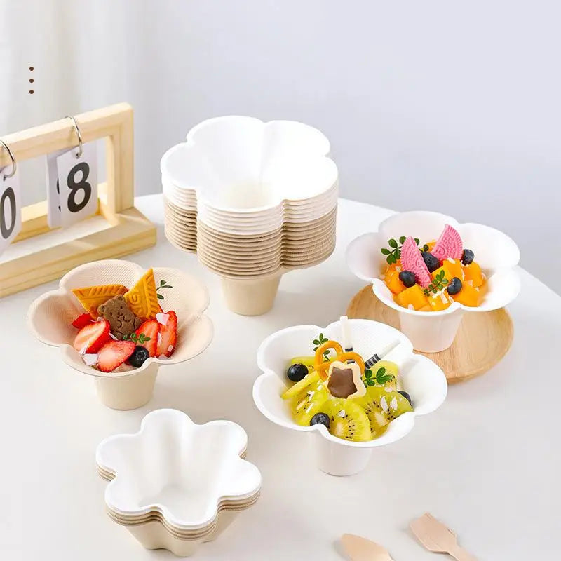 Petal Shaped Disposable Paper Bowls – Party & Picnic 10pk Disposable Paper Bowls Qme