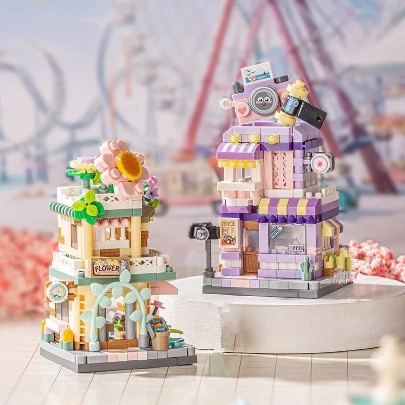 Street View Mini Building Blocks Set – Food & Shop Scenes Mini Building Blocks Set Qme