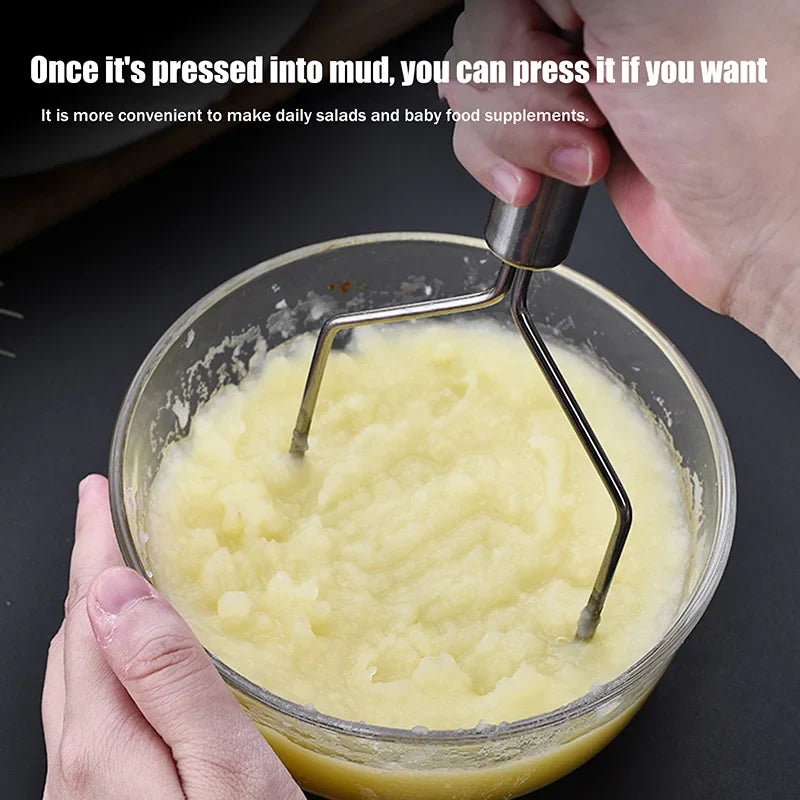 Stainless Steel Wave Potato Masher – Vegetable & Fruit Puree Potato Masher Qme