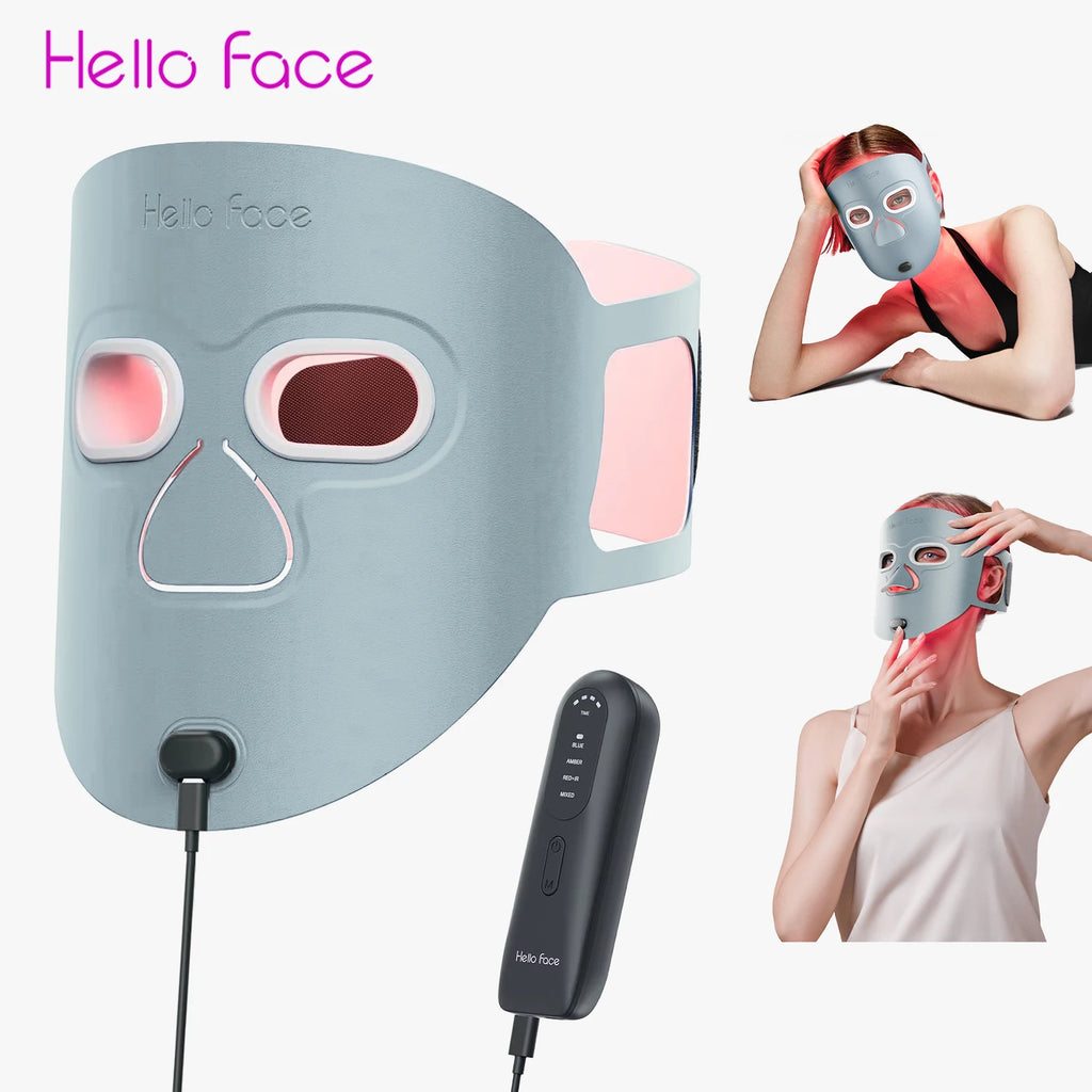 Hello Face M500S LED Light Therapy Mask – 4-Color Skincare LED Skincare Mask Qst