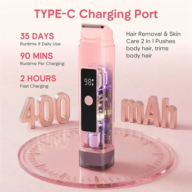 B15C Women's Electric Trimmer IPX7 Waterproof USB-C LED Women's Electric Trimmer Qst