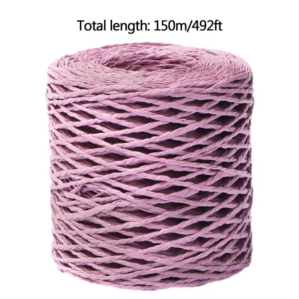 Natural Raffia Yarn 150m Roll – DIY Craft Ribbon for Hats & Gifts Craft Raffia Ribbon Qst G9