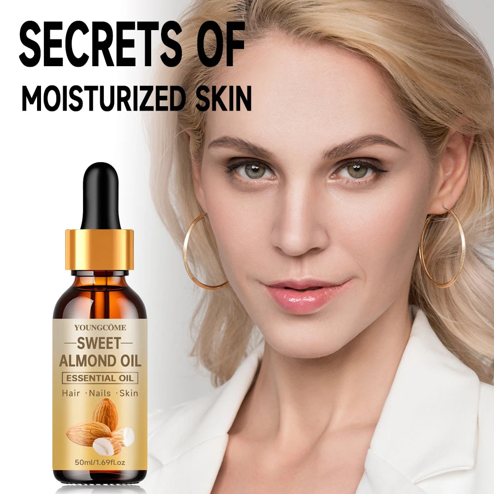 YOUNGCOME Sweet Almond Oil – Hair, Face & Body Moisturizer Facial & Hair Oil Qst