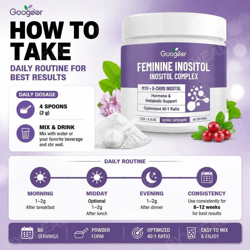 Women's Inositol Complex Powder Myo & D-Chiro 40:1 – 60 Servings Inositol Supplement Qst