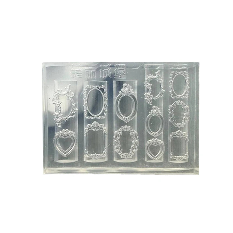 3D Silicone Nail Mold – Photo Frame Shape Nail Art Stamping Tool Nail Art Mold Qst