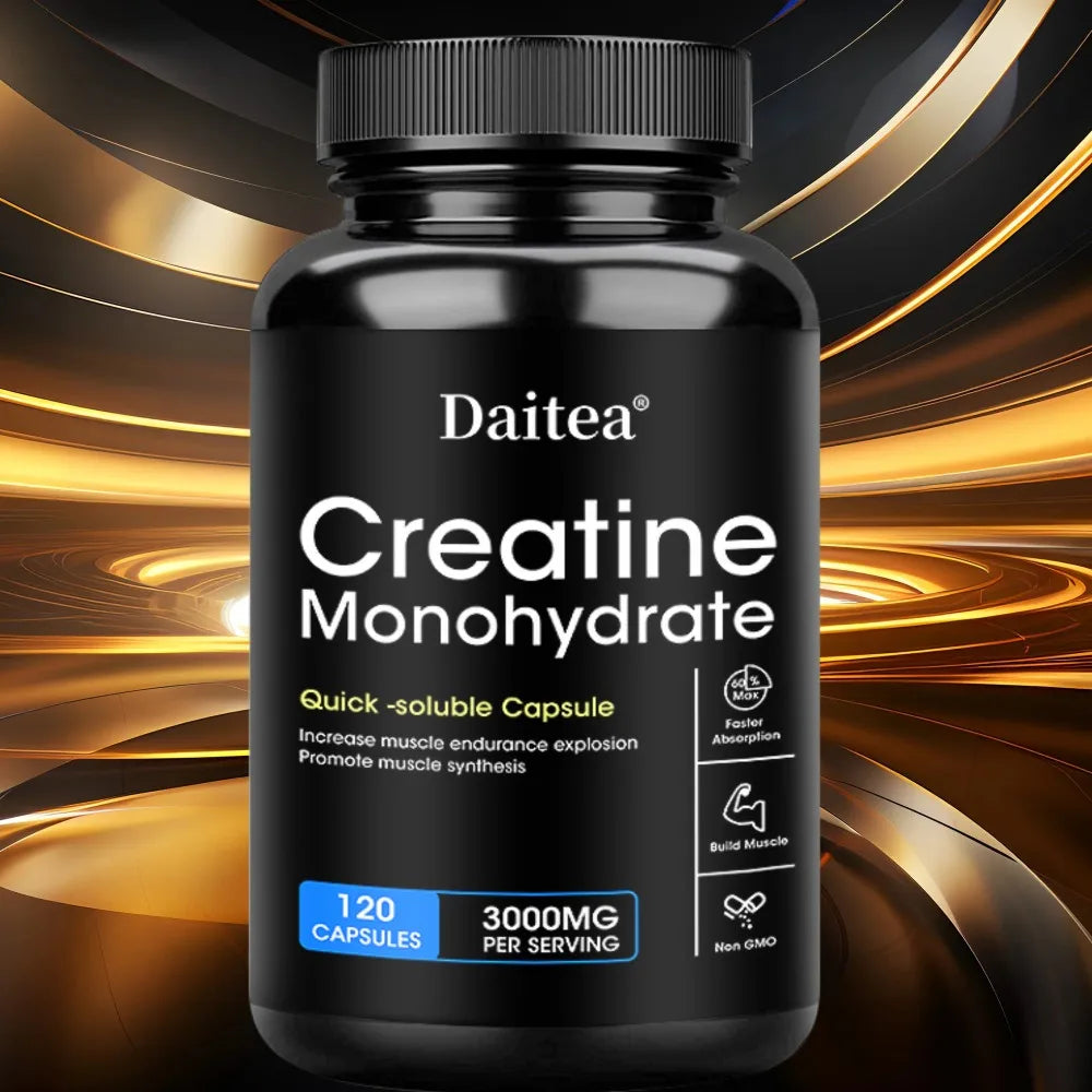 STRESSXCEL Creatine Monohydrate Capsules | Strength & Muscle Creatine Supplement Qst