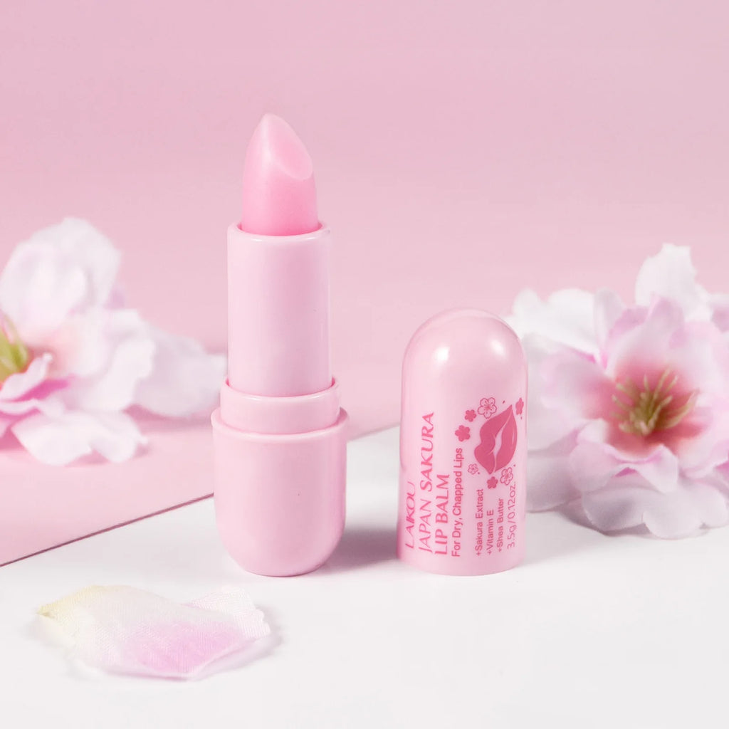 LAIKOU Sakura Lip Balm – Hydrating Cherry Blossom Lip Care Lip Balm Qst