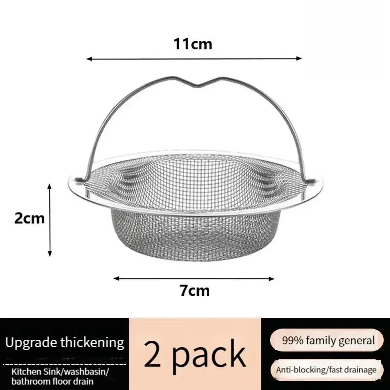 Stainless Steel Sink Strainer with Handle | Kitchen Drain Filter Sink Drain Strainer Qme