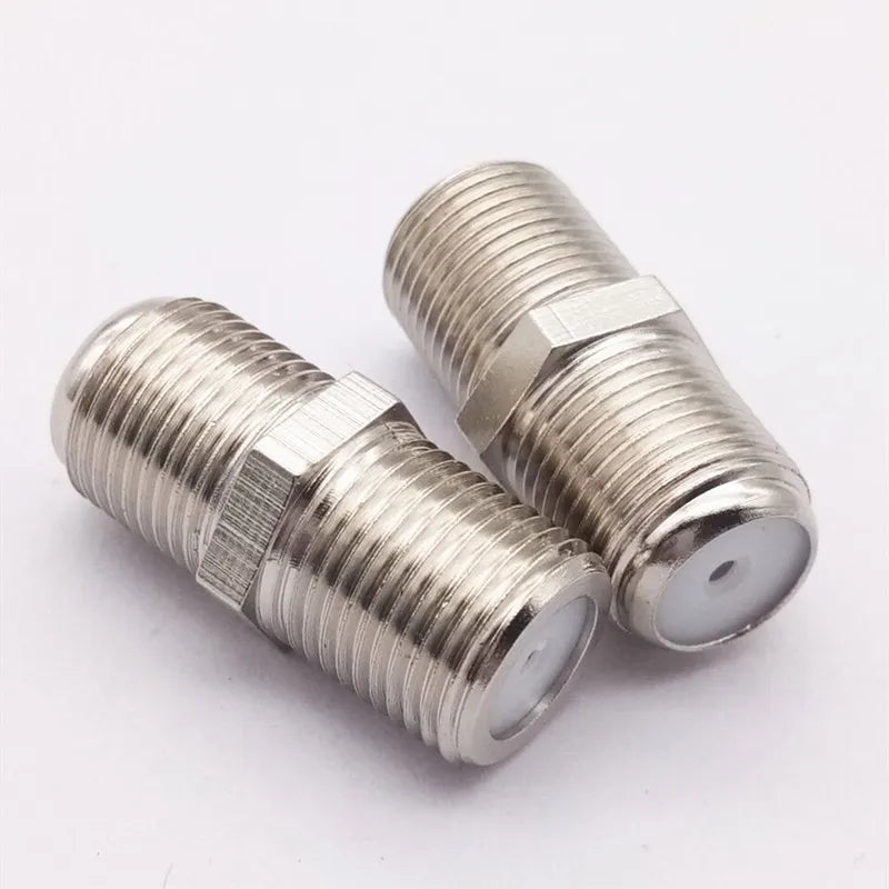 F-Type All Copper Female Coupler Connector for RG6 Coax Cable Coaxial Cable Coupler Qme zinc alloy 50pcs