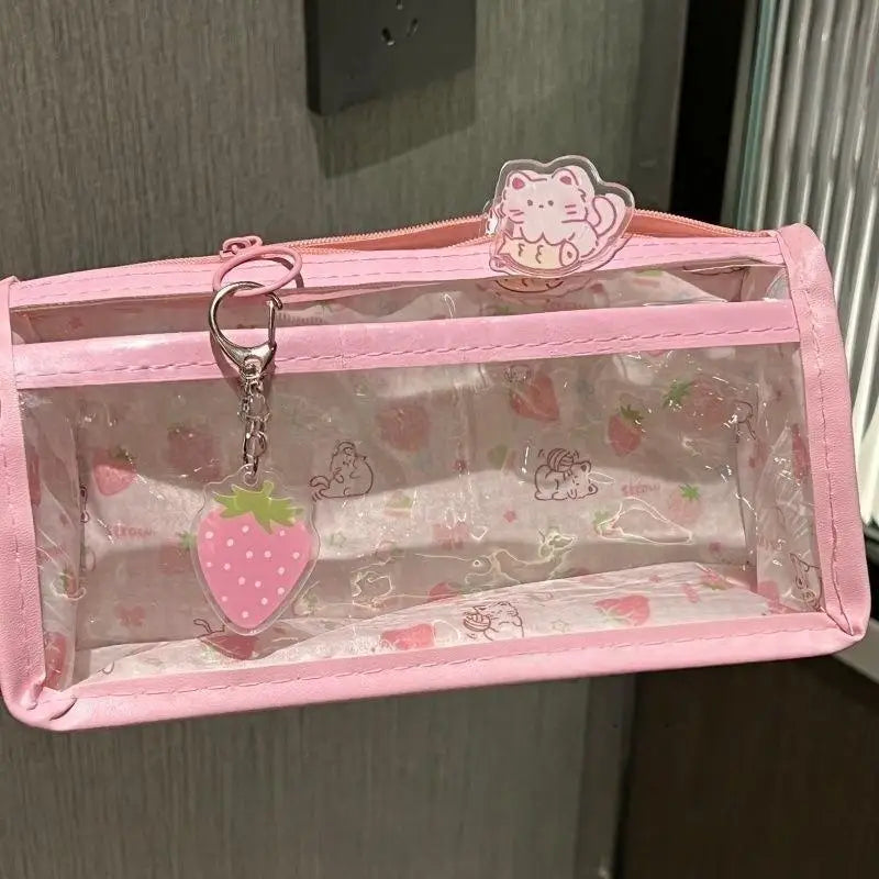 Transparent PVC Pencil Case – Large Capacity Zipper Pouch Pencil Case Qme