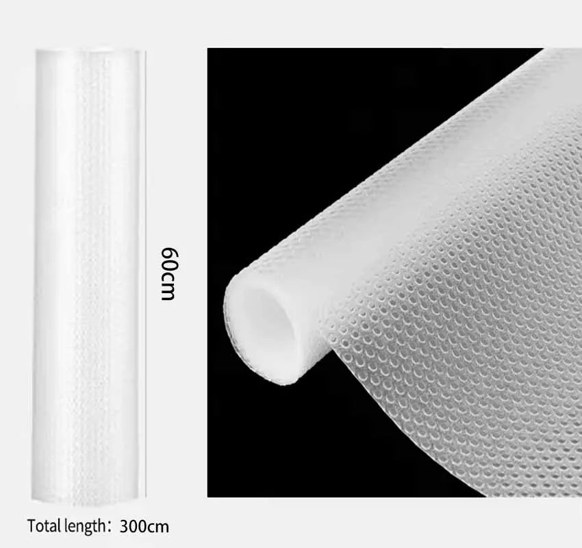 Washable Non-Slip Drawer Liner Mats – Oil-Proof EVA Shelf Mat Drawer Liner Mat Qme 60cmX300cm