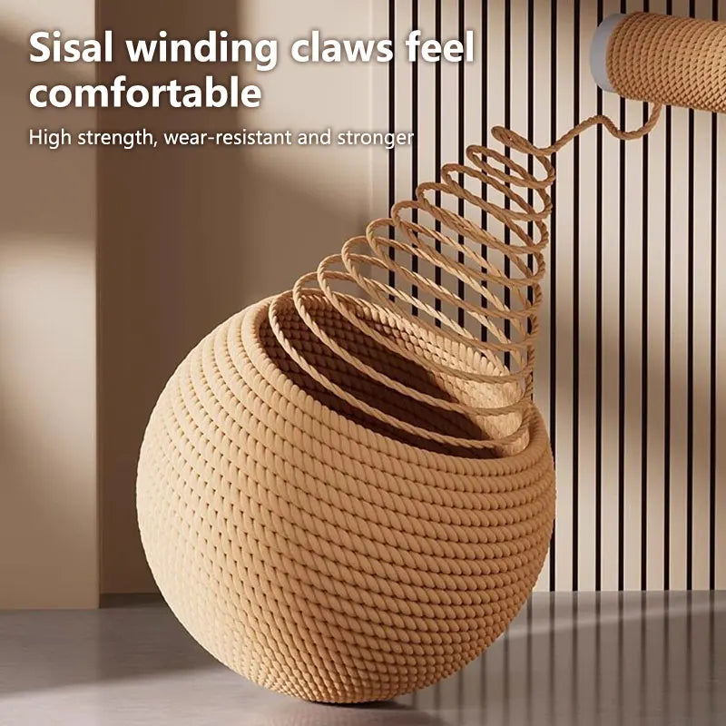 Interactive Sisal Cat Scratching Ball Toy – 8/10cm Sounding Cat Scratching Toy Qst