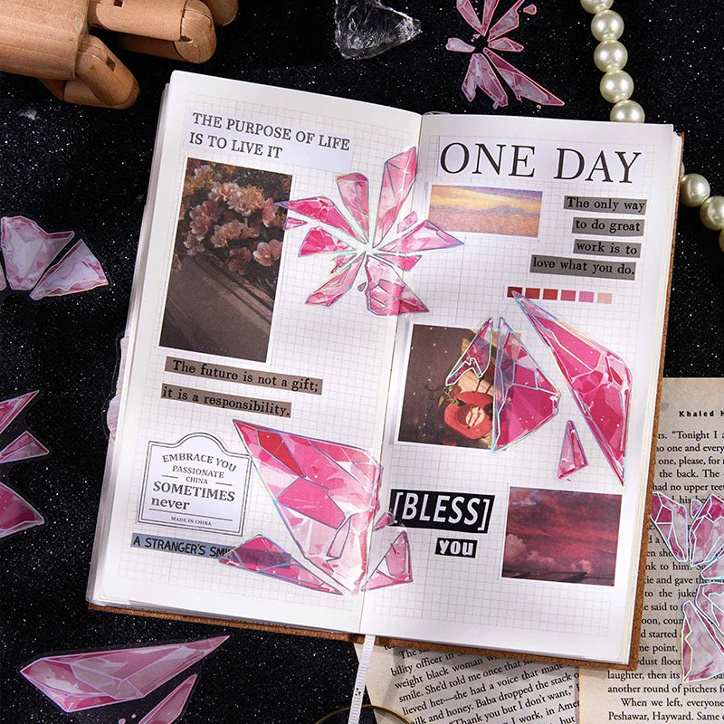 20 Sheets Crystal Graffiti Stickers – DIY Scrapbook & Decor Decorative Stickers Qme