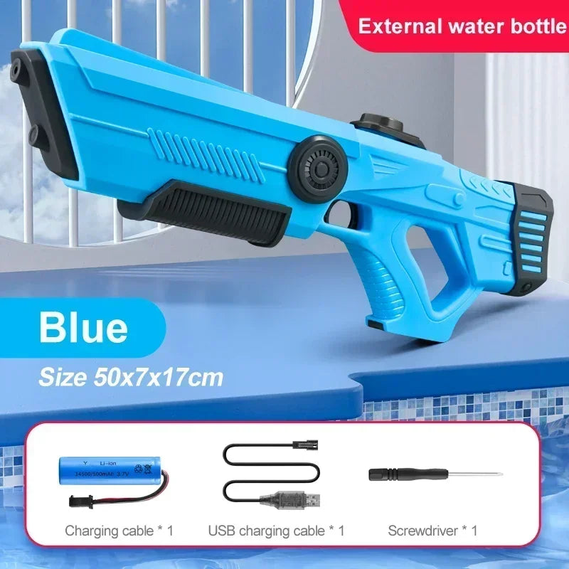 Electric Automatic Water Gun Toy – Kids Summer Outdoor Play Electric Water Gun Qme Blue