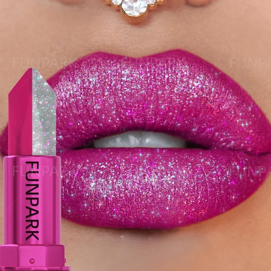 Glitter Two-Tone Matte Lipstick – High Pigment Long-Lasting Matte Glitter Lipstick Qme