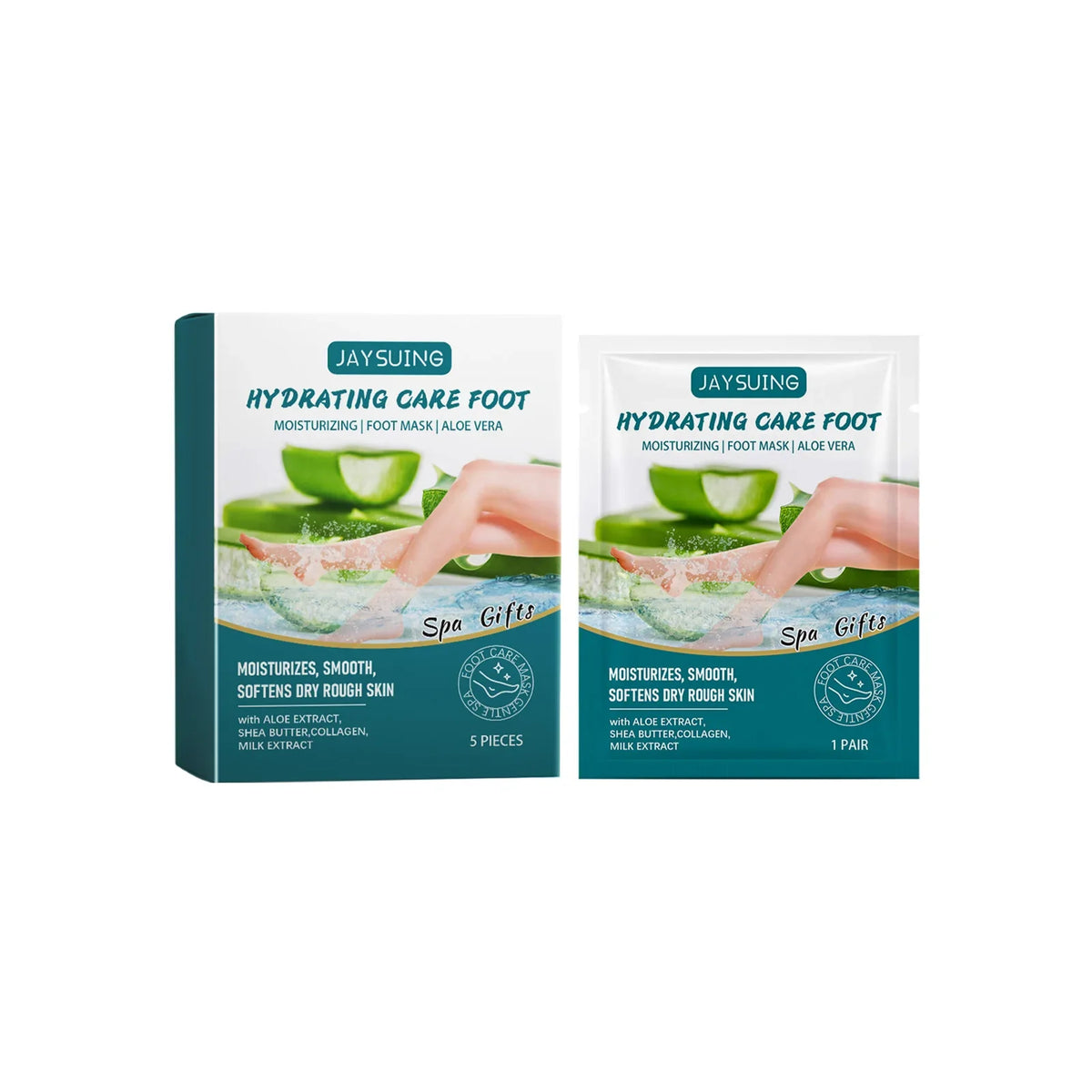 Aloe Vera Exfoliating Foot Mask – Moisturizing & Softening Exfoliating Foot Mask Qme 5pcs
