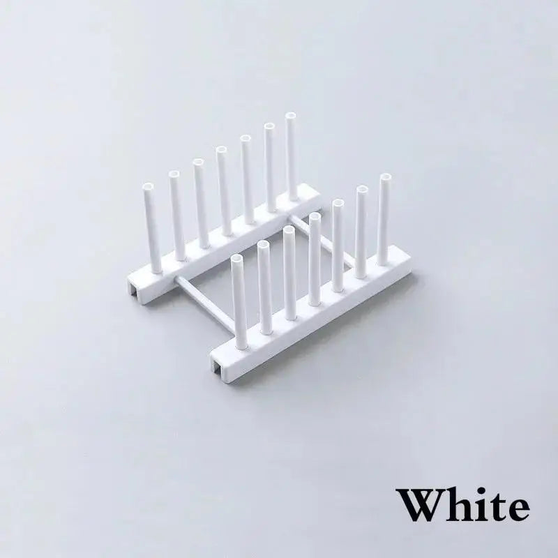 Dish Drain Rack & Kitchen Cabinet Organizer | Pot Lid Holder Dish Drain Rack Qme White