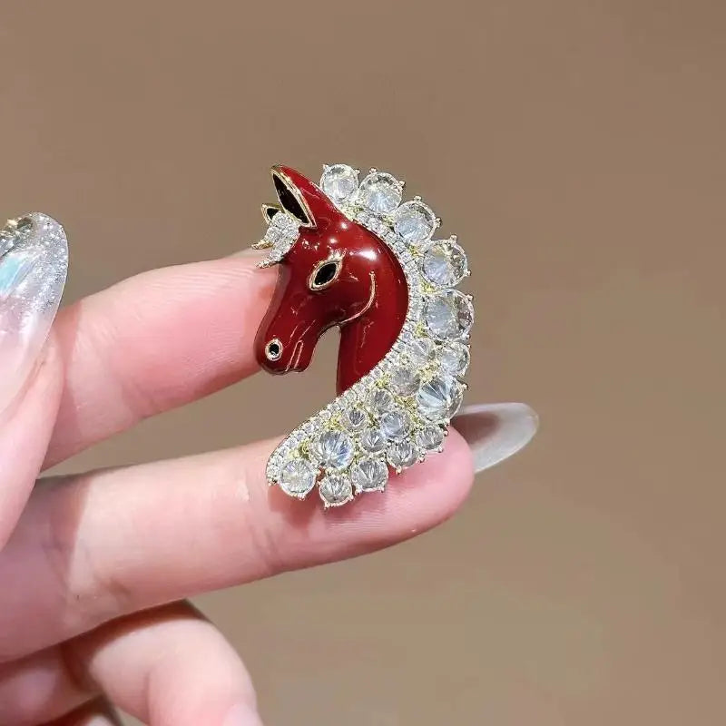 Zodiac Horse Brooch – Dripping Oil Enamel Pony Lapel Pin Enamel Lapel Pin Qme style 6