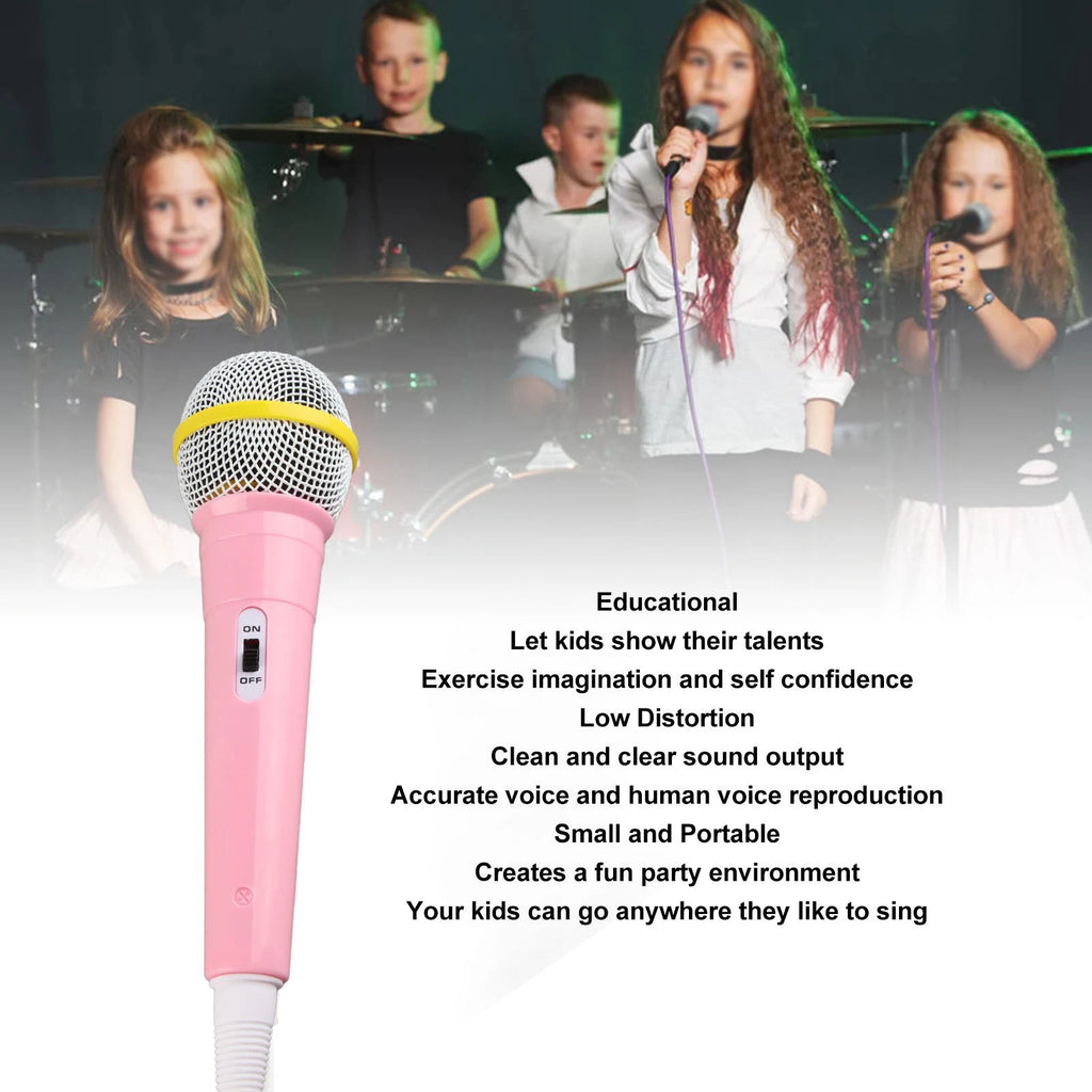 Kids Wired Karaoke Microphone – 3.5mm Portable Singing Mic Kids Karaoke Mic Qst