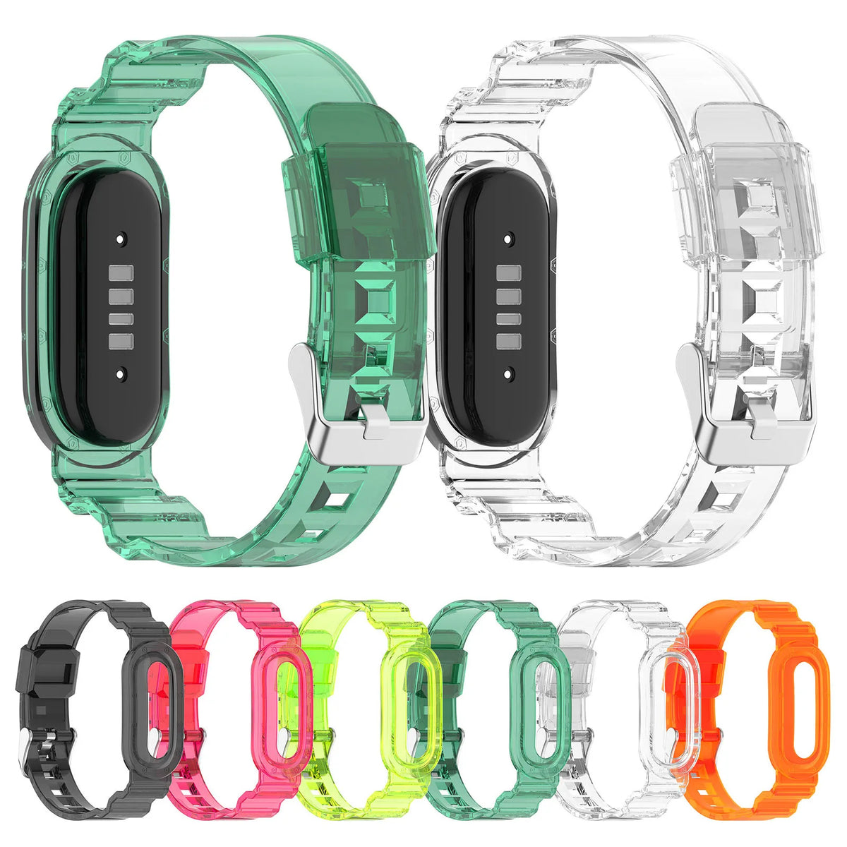 TPU Transparent Adjustable Band for Google Fitbit | 6 Colors Fitness Watch Band Qme