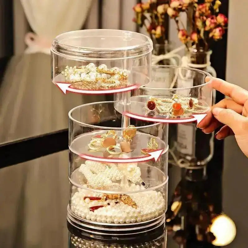Rotating Jewelry Storage Box – Earring & Bracelet Organizer Jewelry Storage Box Qme