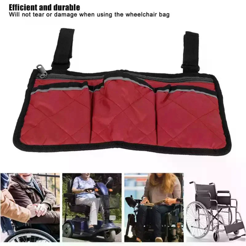 Wheelchair Armrest Organizer Bag | 5 Colors, Multi-Pocket Wheelchair Side Organizer Qme