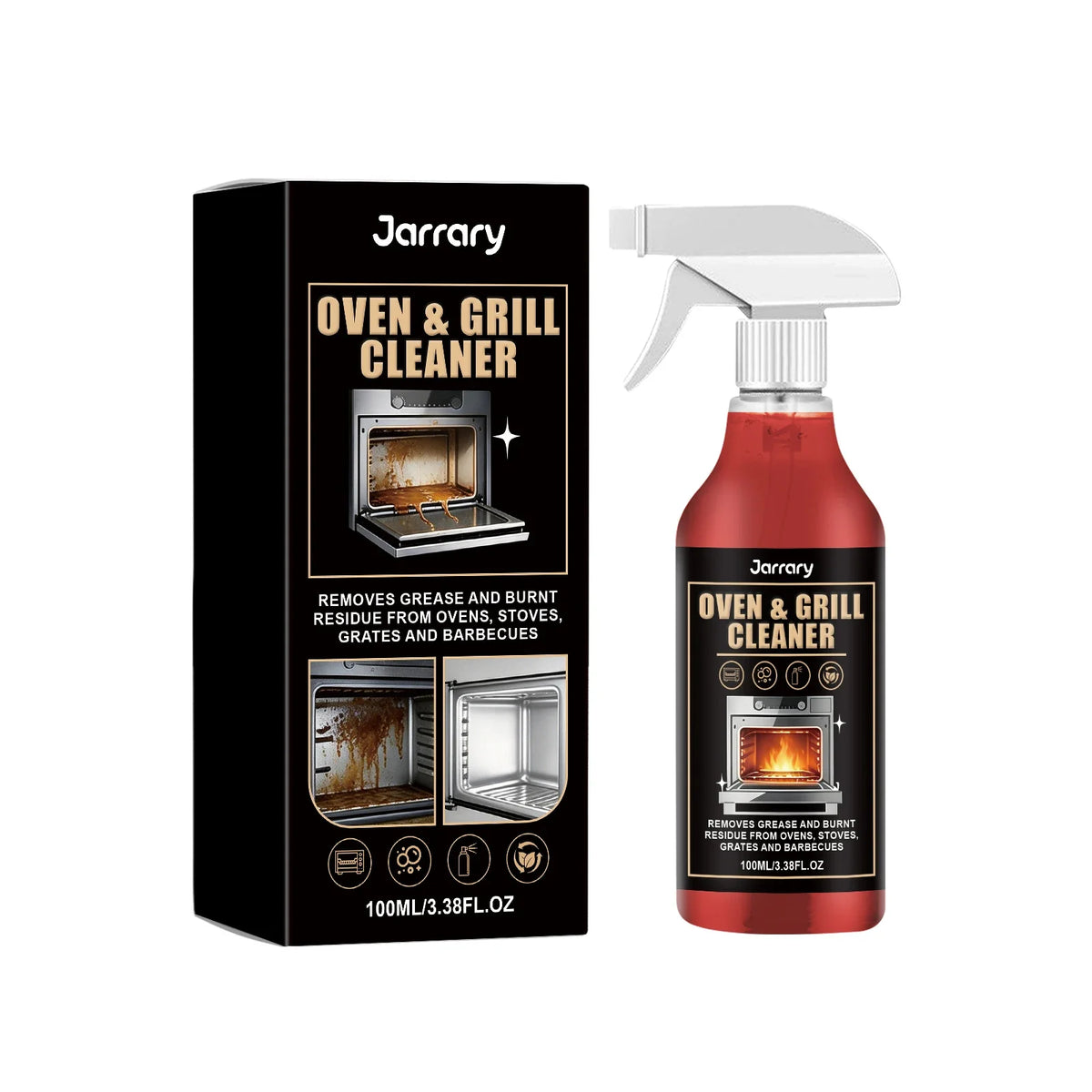 Oven & Grill Cleaning Spray – Fast-Acting Foaming Degreaser Kitchen Cleaning Spray Qme 100ML Boxed