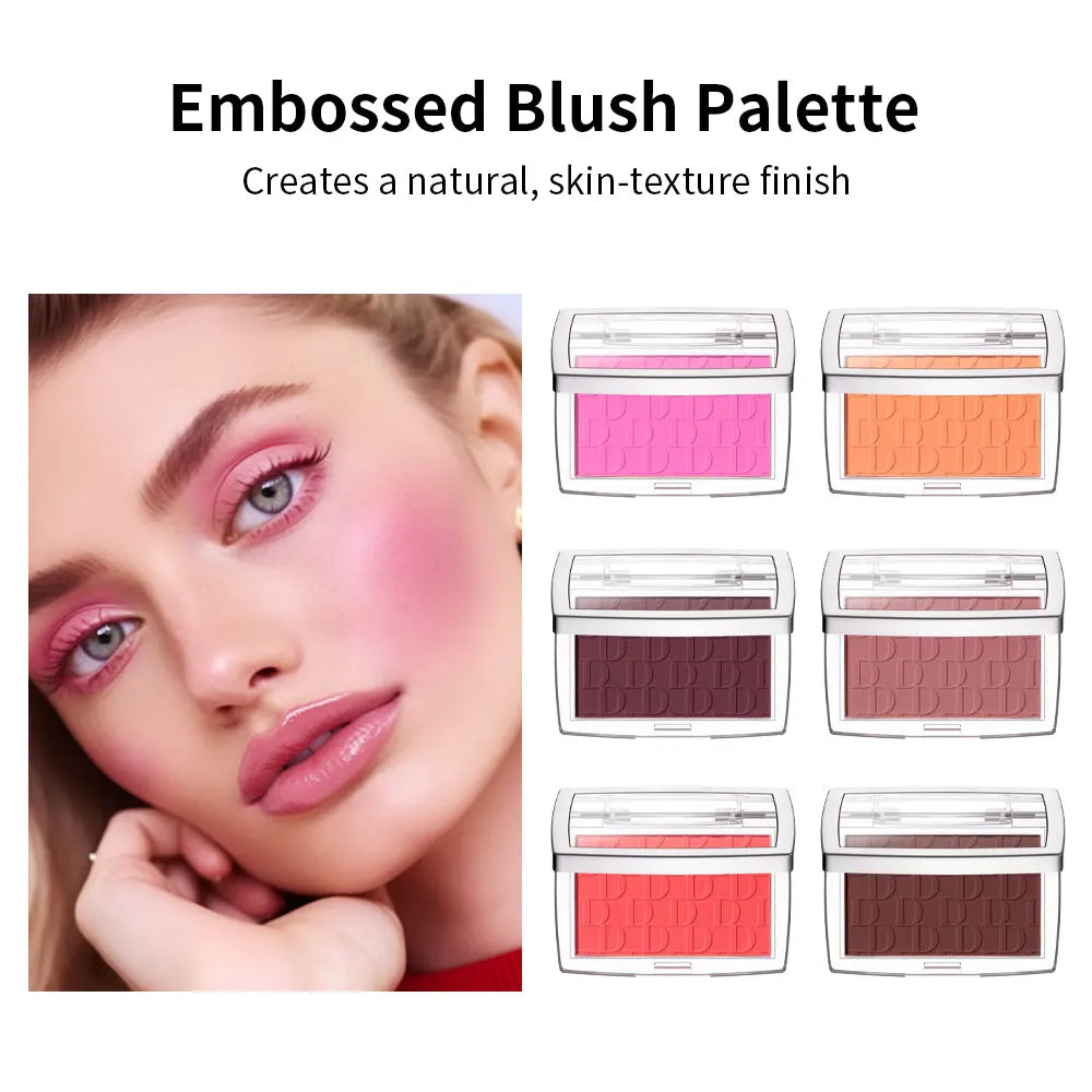 Danchel 3D Embossed Blush Palette – 6 Shades Cheek Contour Face Blush Palette Qst