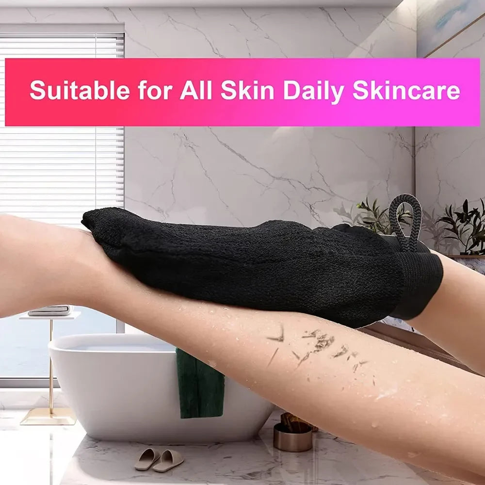 Moroccan Hammam Exfoliating Shower Gloves | 100% Rayon Exfoliating Bath Gloves Qme