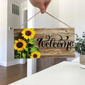 Rustic Sunflower Welcome Wall Hanging Wood Plaque Sign Wood Wall Plaque Qme S
