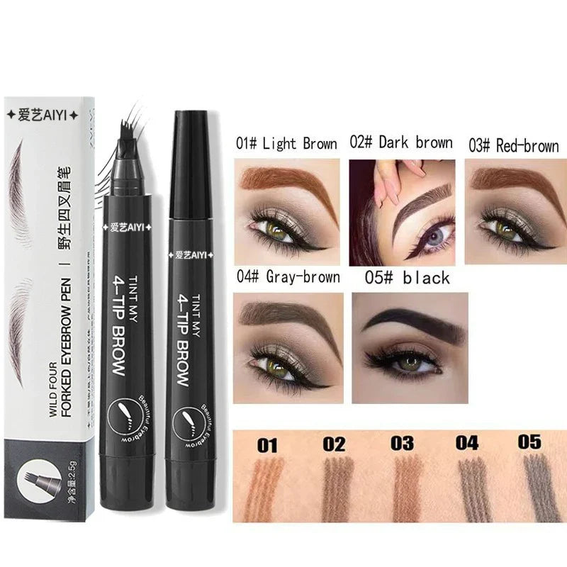 4-Point Waterproof Liquid Eyebrow Pencil – Long-Lasting Brow Pen Liquid Eyebrow Pencil Qme