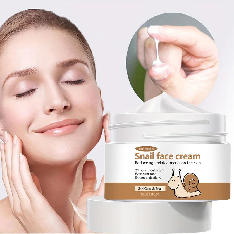 YOUNGCOME Snail Essence Cream – Collagen & Hyaluronic Moisturizer Facial Moisturizer Cream Qst