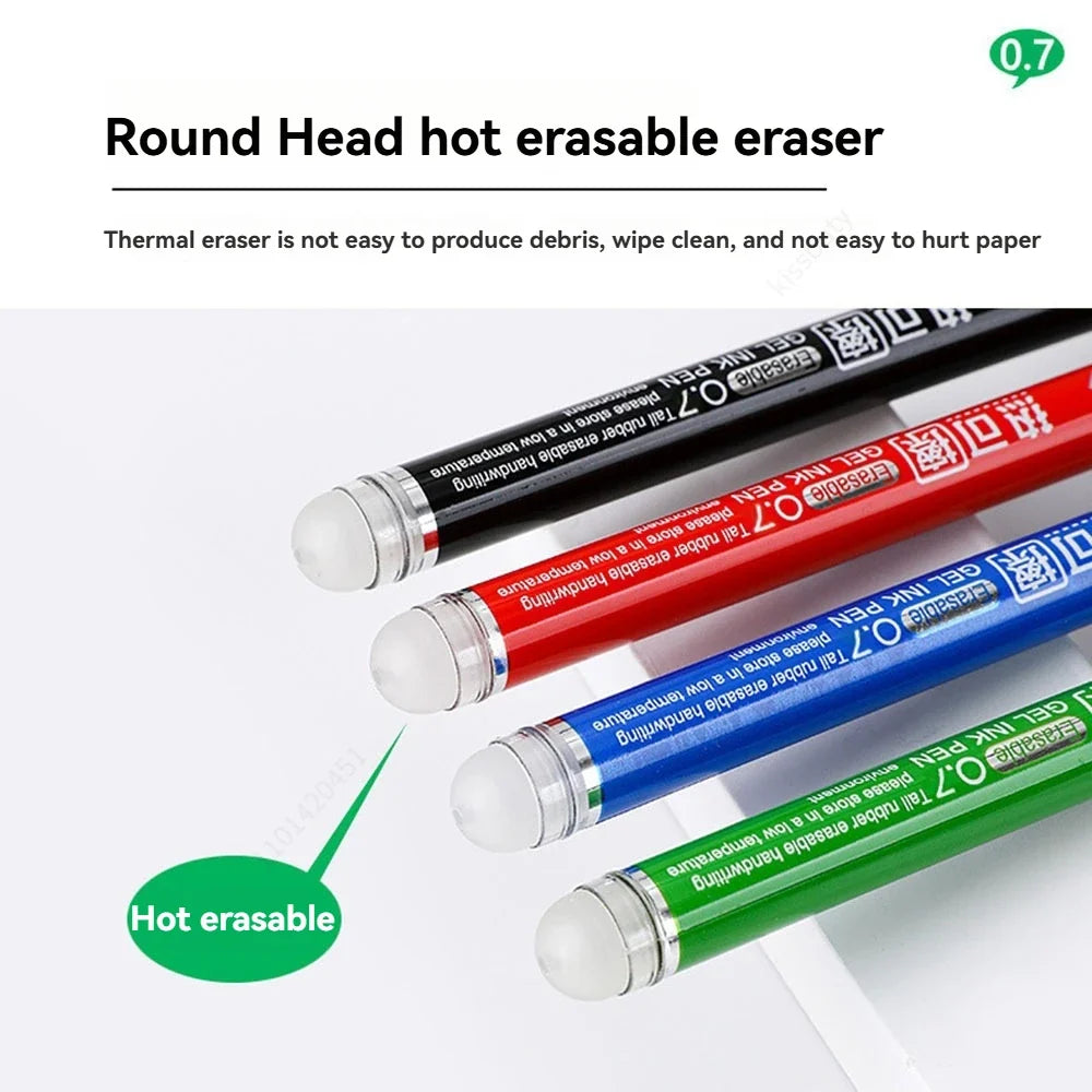 Heat Erasable Gel Pens 0.7mm Bullet Nib | 4-Color Set Erasable Gel Pens Qme