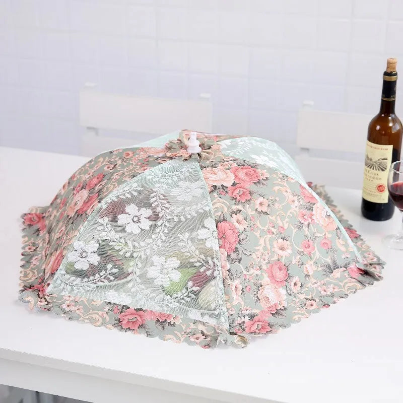Umbrella Food Cover Foldable Mesh Table Cover 80cm | 3 Colors Mesh Food Cover Qme