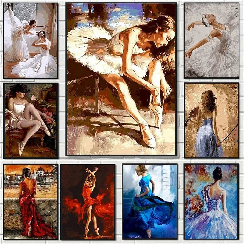 Abstract Ballet Dancer Canvas Wall Art Print | Modern Home Décor Canvas Wall Art Qst