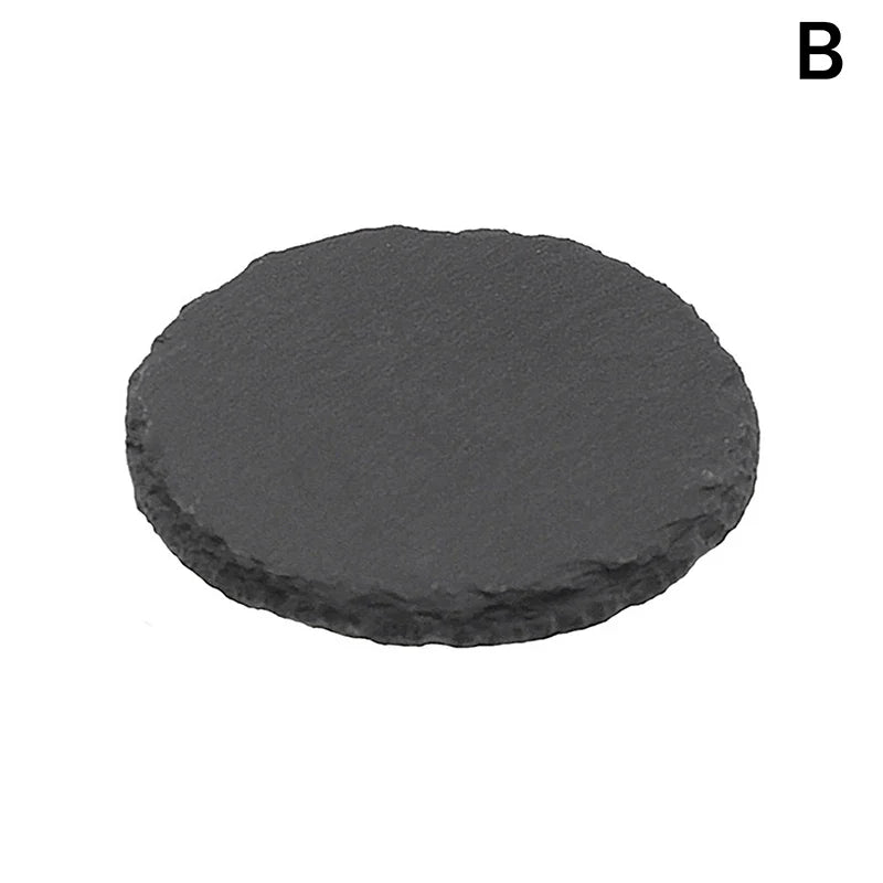 Japanese Slate Stone Reusable Drink Coaster | Decorative Kitchen Drink Coaster Qme B