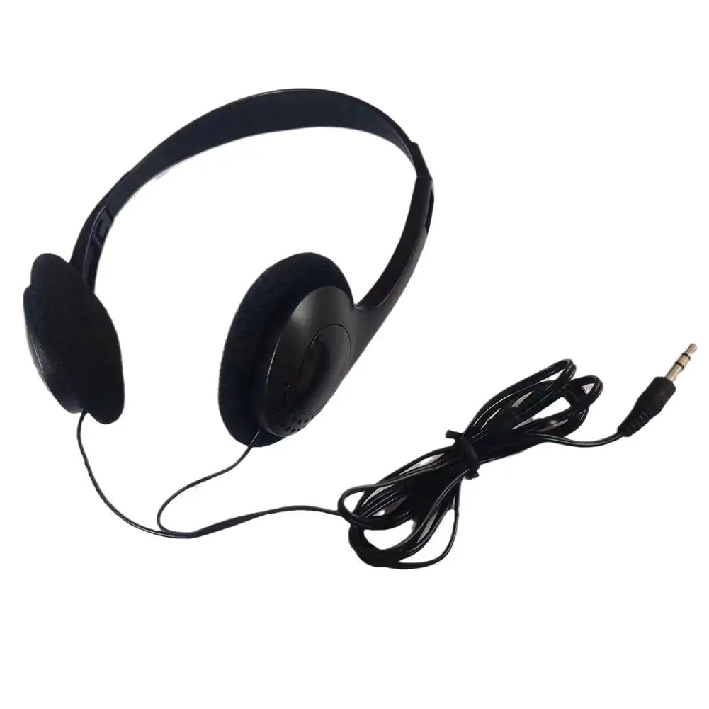 Retro Over-Ear Wired Headphones – Vintage MP3 Headset, Black Retro Wired Headphones Qme