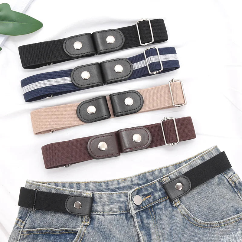 Women's Buckle-Free Elastic Waist Belt – Adjustable, 7 Colors Elastic Waist Belt Qme