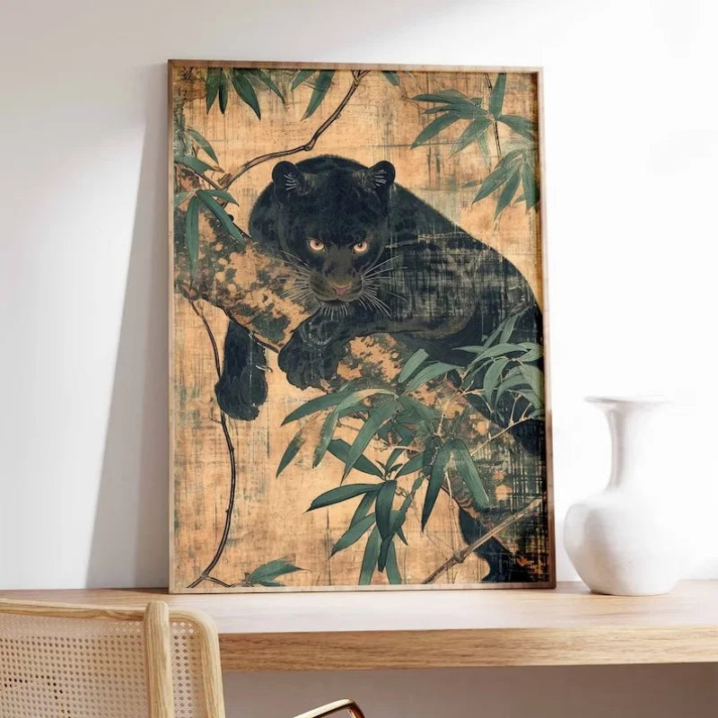 Tiger & Panther Canvas Wall Art – Jungle Tropical Poster
