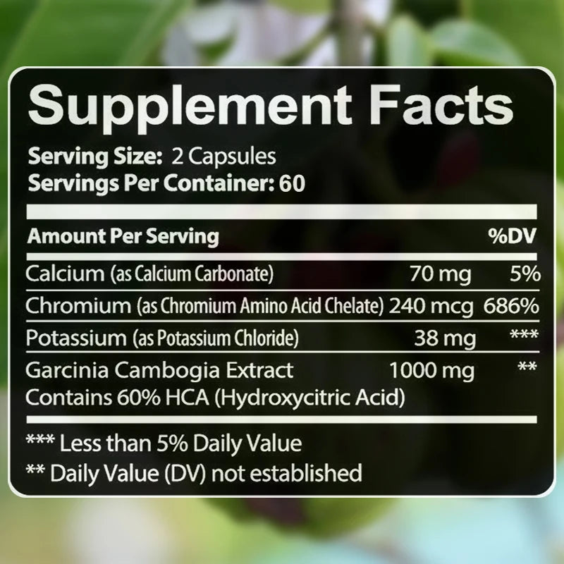 Garcinia Cambogia Extract Capsules – Unisex 30/60/120 Count Dietary Supplement Qst