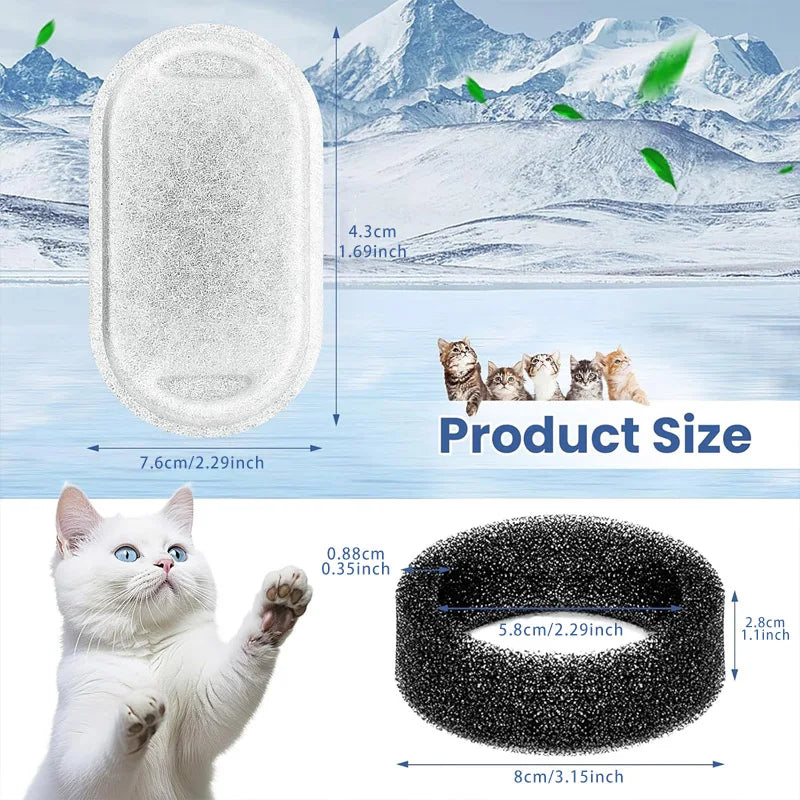 Pet Fountain Replacement Filters – Cotton, Multi-Pack | Qme Fountain Filter Pack Qme