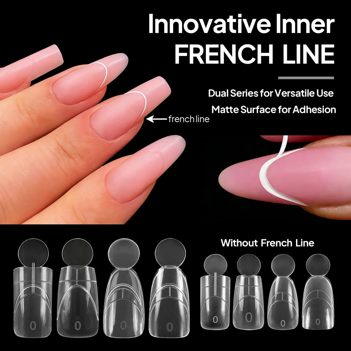 Nailpop French Line Dual Forms Nail Tips 14 Sizes 140pcs Nail Extension Forms Qme