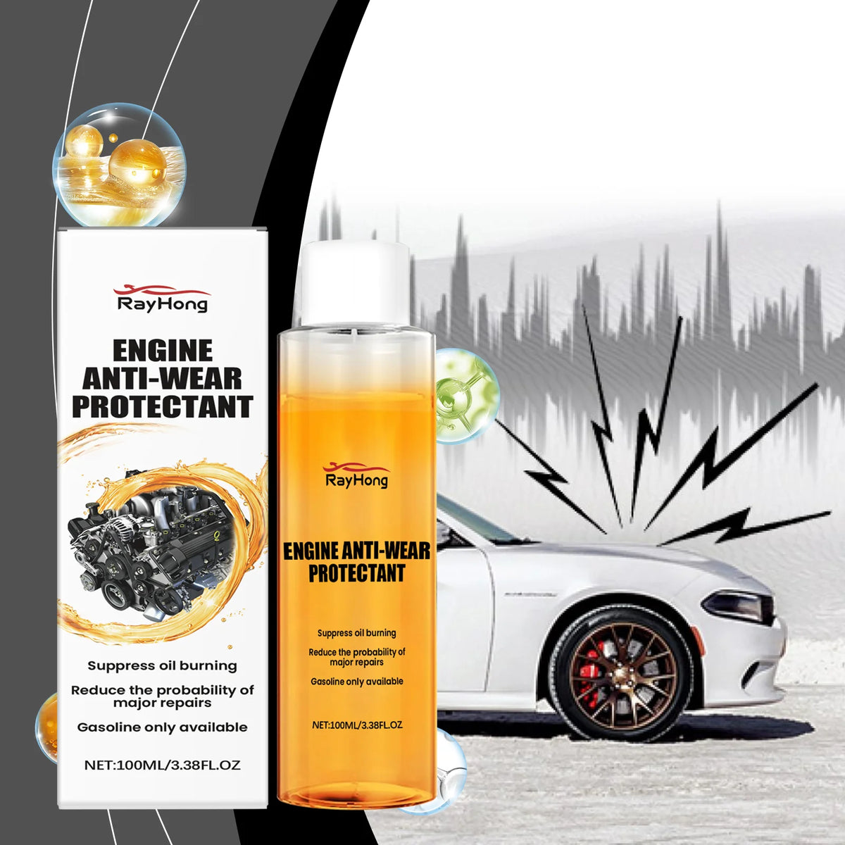 Rayhong Engine Anti-Wear Protectant 100ml – Rust Prevention Engine Oil Additive Qst